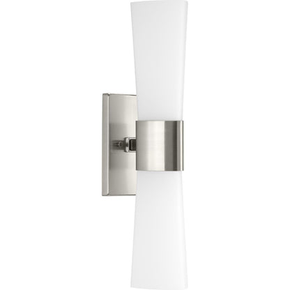 Progress Lighting Zura 2 light bath vanity wall light in brushed nickel