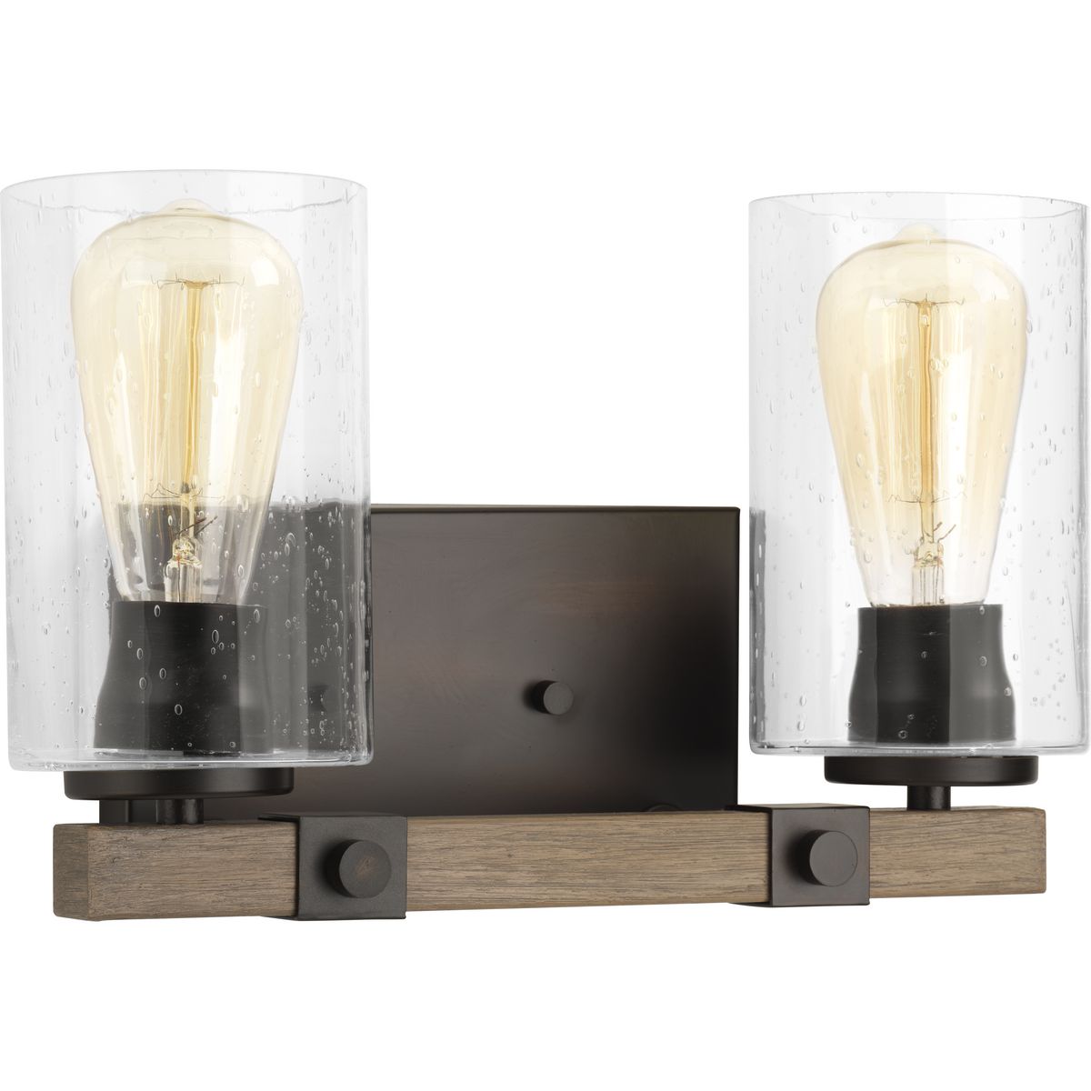 Progress Lighting Barnes Mill 2 light bath vanity wall light in antique bronze
