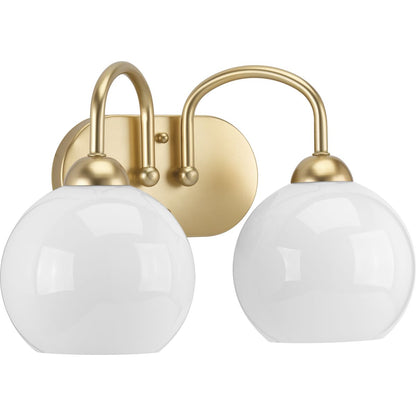 Progress Lighting P300085-078 Carisa 2 Light Vintage Gold Bath Vanity Wall Light