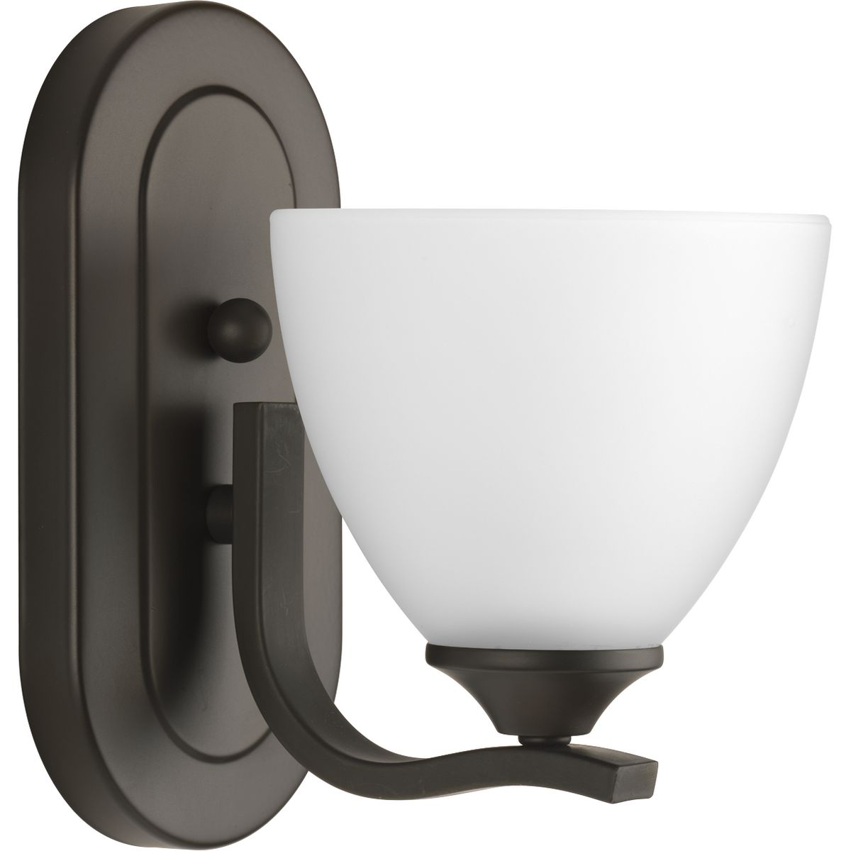 Progress Lighting Laird 1 light antique bronze bath vanity wall light with etched glass shade