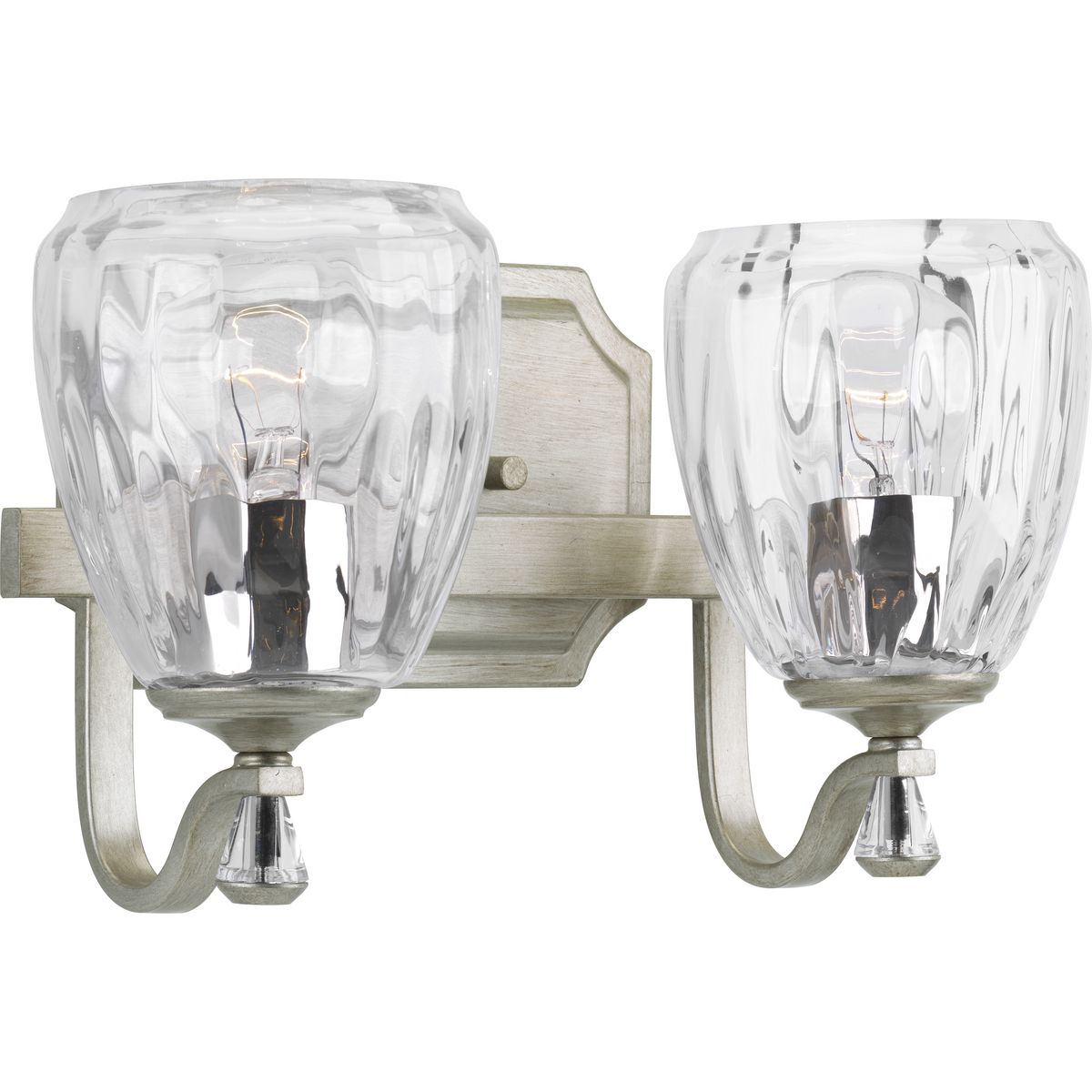 Progress Lighting Anjoux 2 Light Silver Ridge Bath Vanity Wall Light