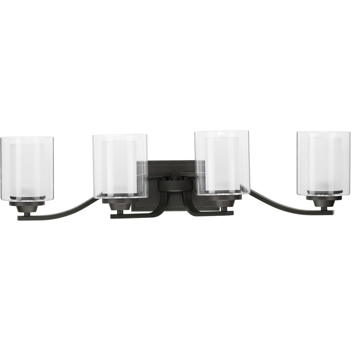 Progress Lighting P300123-143 Kene 4 Light Graphite Bath Vanity Wall Light with Clear Glass Shades