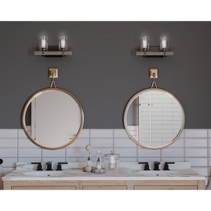 Progress Lighting Gulliver 2 light graphite bath vanity wall light in bathroom setting