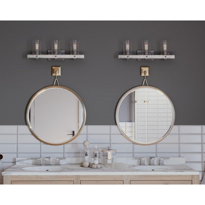 Progress Lighting Gulliver 3 light bath vanity wall light in bathroom setting