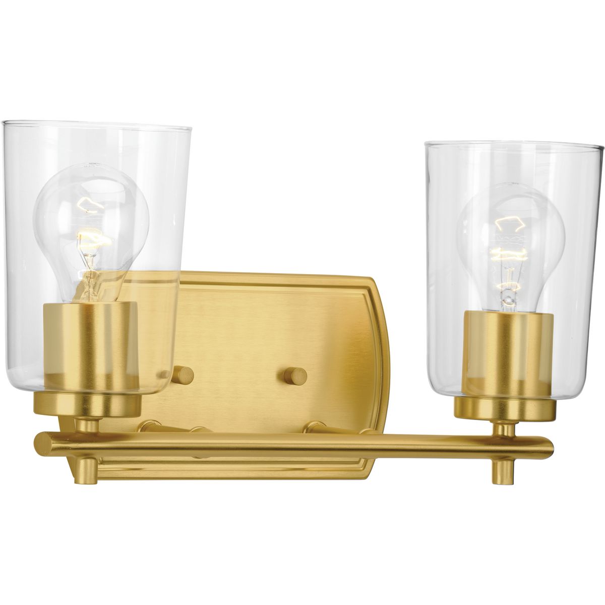 Progress Lighting Adley 2 light satin brass bath vanity wall light