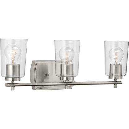 Progress Lighting Adley 3 light brushed nickel bath vanity wall light