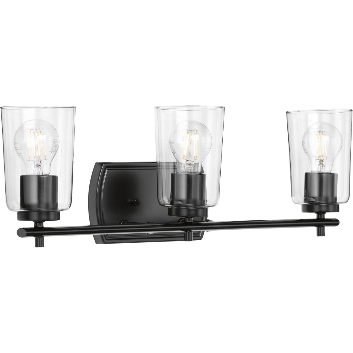 Progress Lighting Adley 3 light matte black bath vanity wall light product image