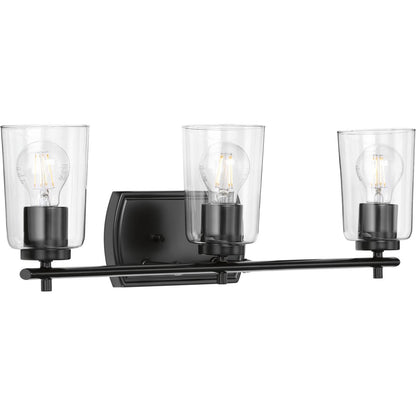 Progress Lighting Adley 3 light matte black bath vanity wall light product image