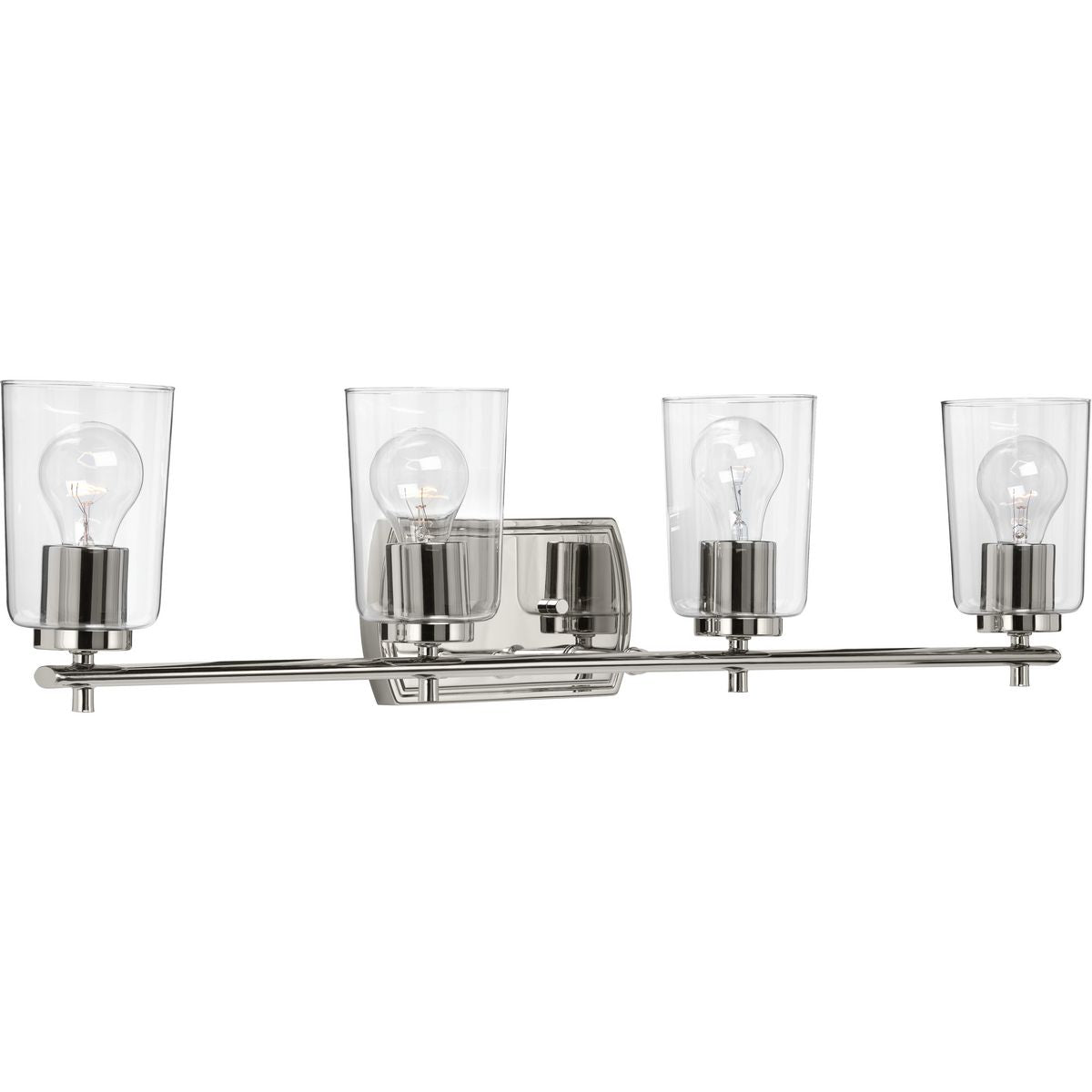 Progress Lighting Adley 4 light polished nickel bath vanity wall light