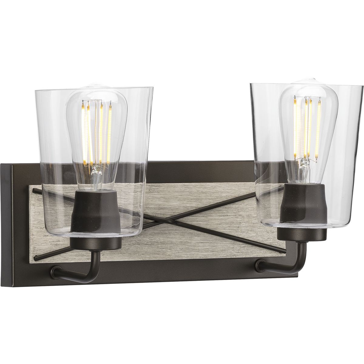 Progress Lighting P300230-143 Briarwood 2 Light Graphite Bath Vanity Wall Light