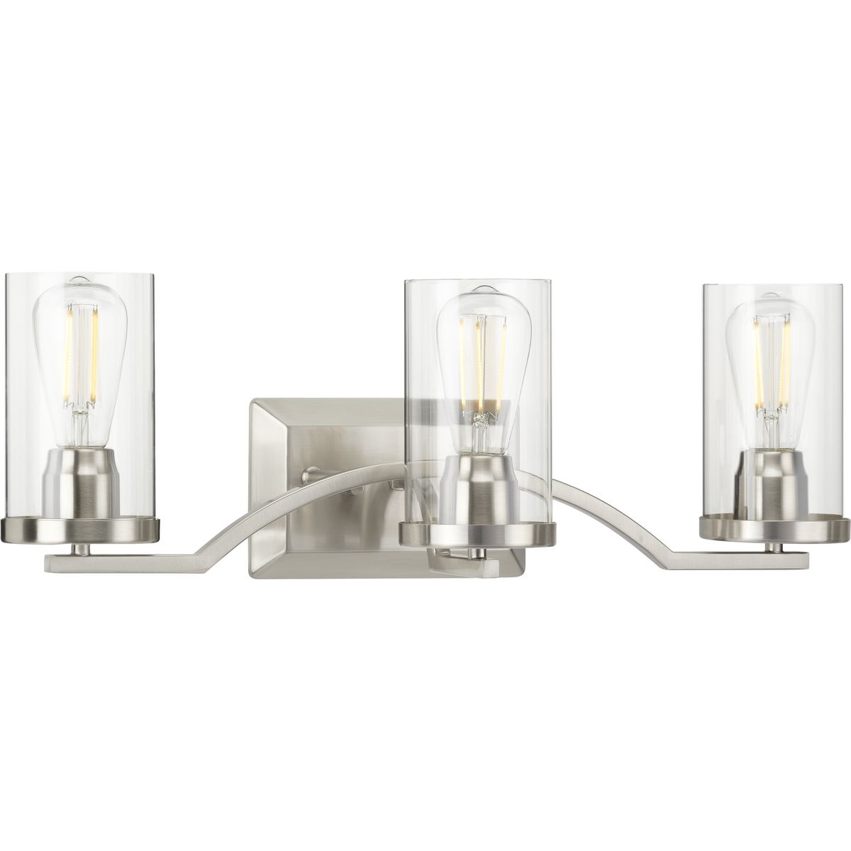 Progress Lighting Lassiter 3 light brushed nickel bath vanity wall light