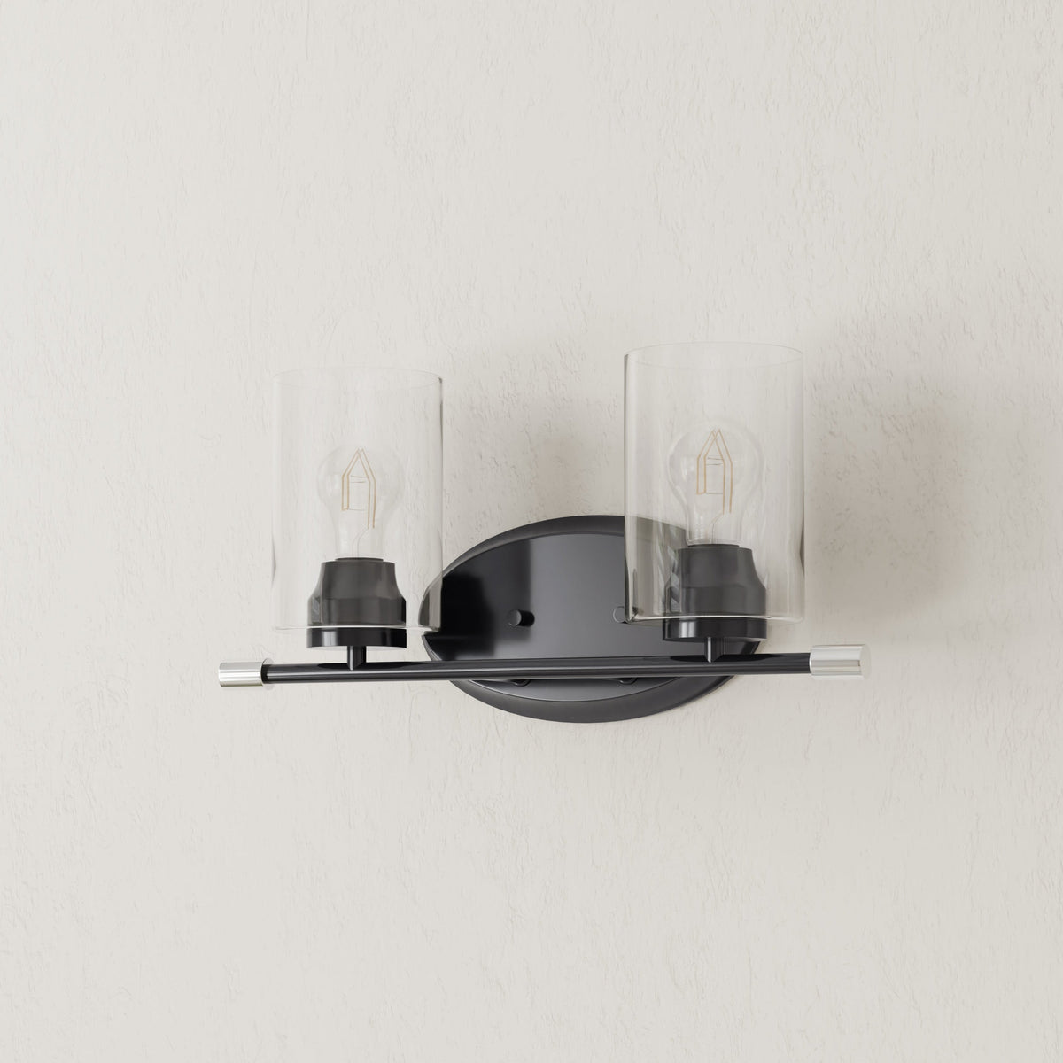 Progress Lighting P300277-031 Riley 2 Light Matte Black Bath Vanity Wall Light - Off