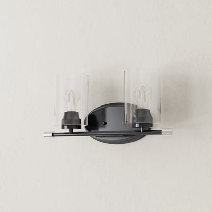 Progress Lighting P300277-031 Riley 2 Light Matte Black Bath Vanity Wall Light - Off