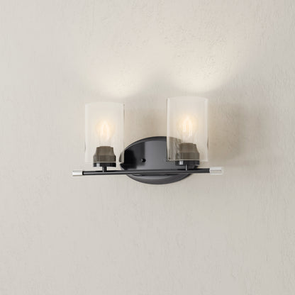 Progress Lighting P300277-031 Riley 2 Light Matte Black Bath Vanity Wall Light - On