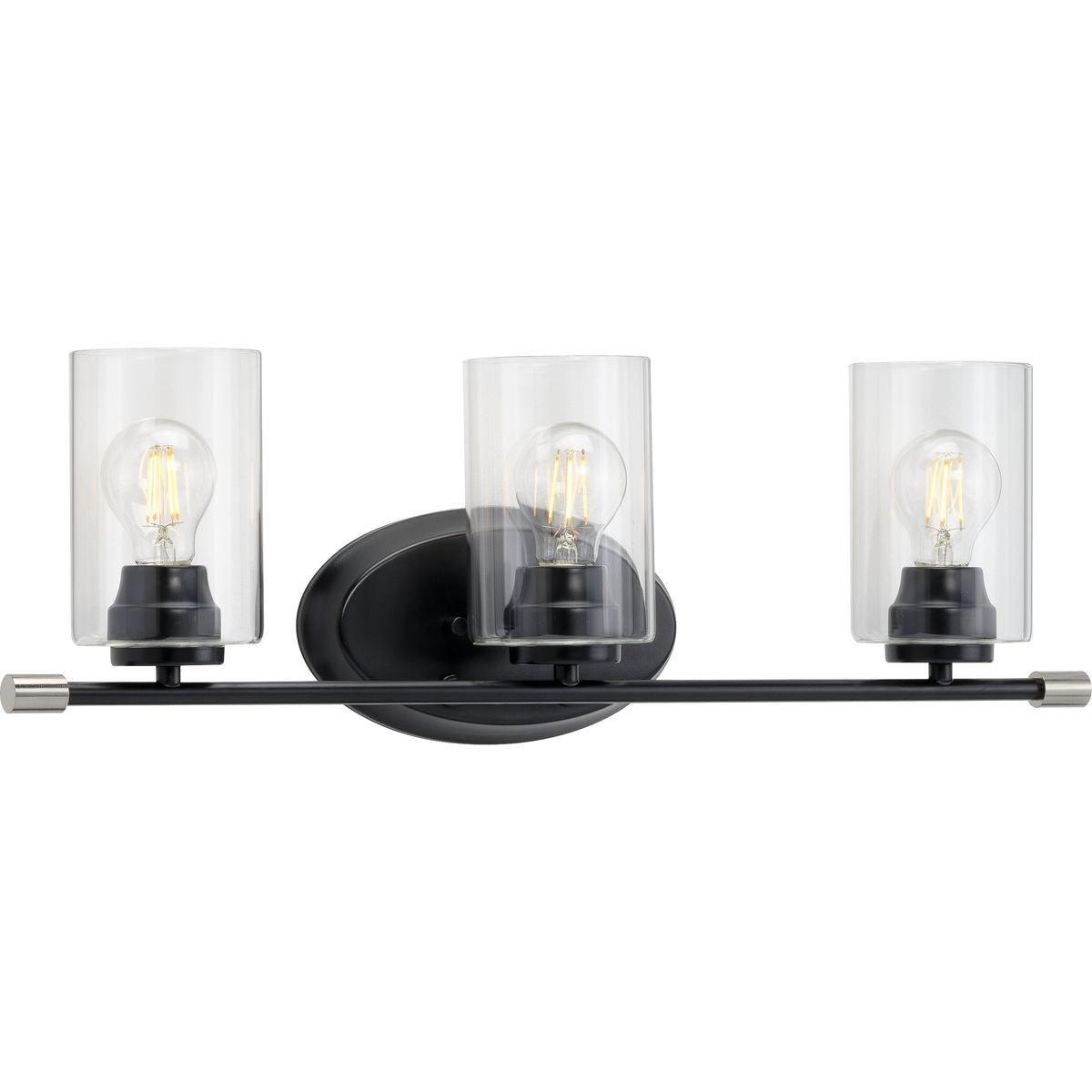 Progress Lighting Riley 3 light matte black bath vanity wall light