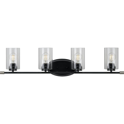 Progress Lighting Riley 4 light matte black bath vanity wall light