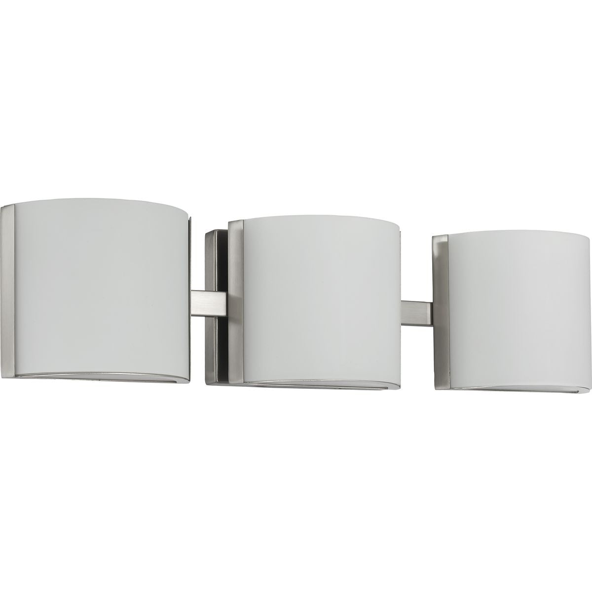 Progress Lighting P300291-009-30 Arch LED 3-Light Brushed Nickel Bath Vanity Wall Light with Etched Glass Shades