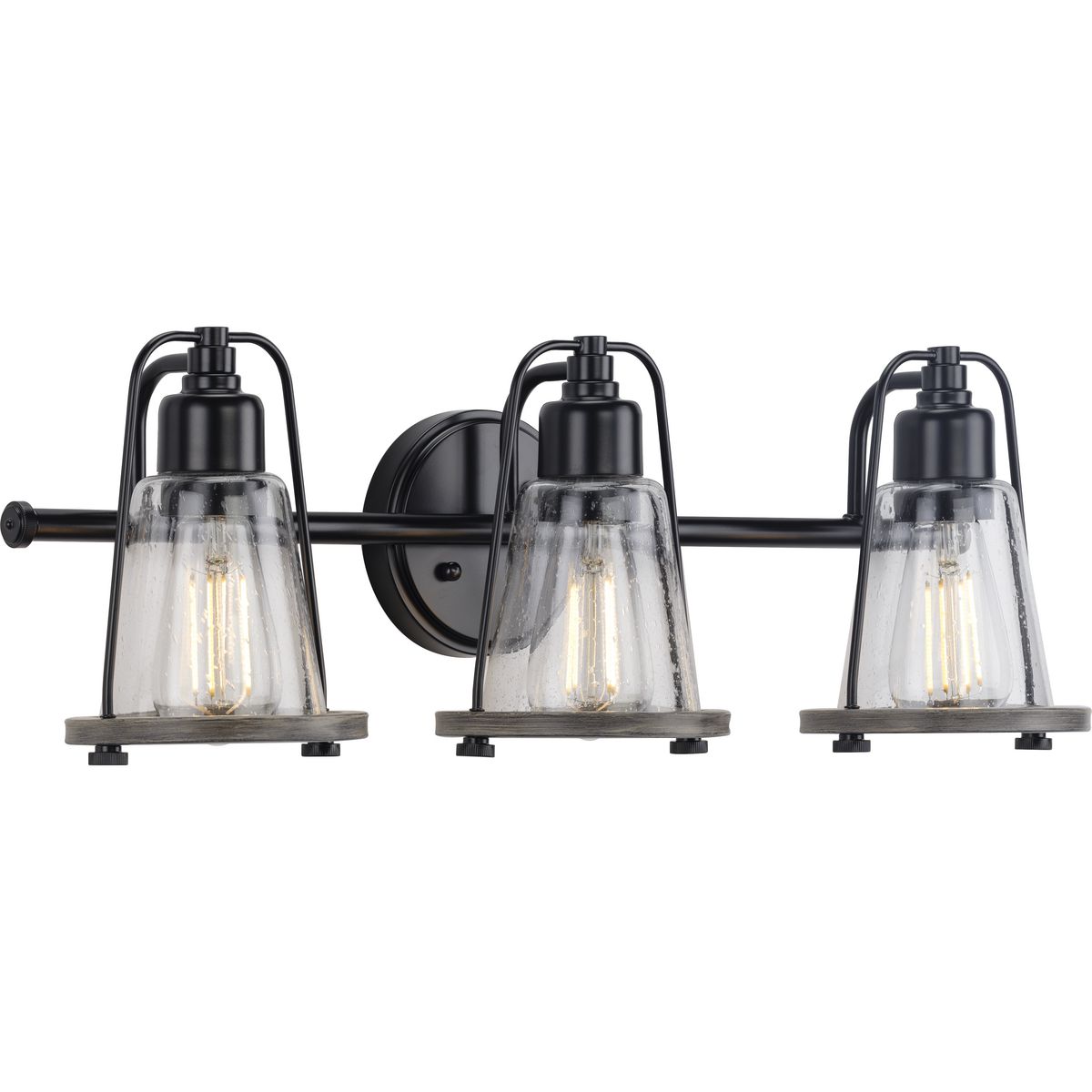 Progress Lighting Conway 3 light matte black bath vanity wall light