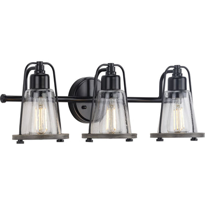 Progress Lighting Conway 3 light matte black bath vanity wall light
