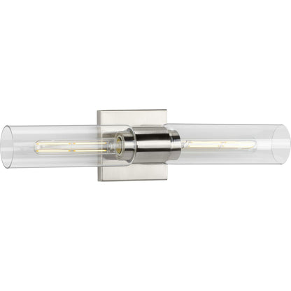 Progress Lighting P300300-009 Clarion 2 light brushed nickel bath vanity wall light