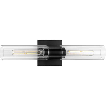 Progress Lighting P300300-031 Clarion 2 Light Matte Black Bath Vanity Wall Light