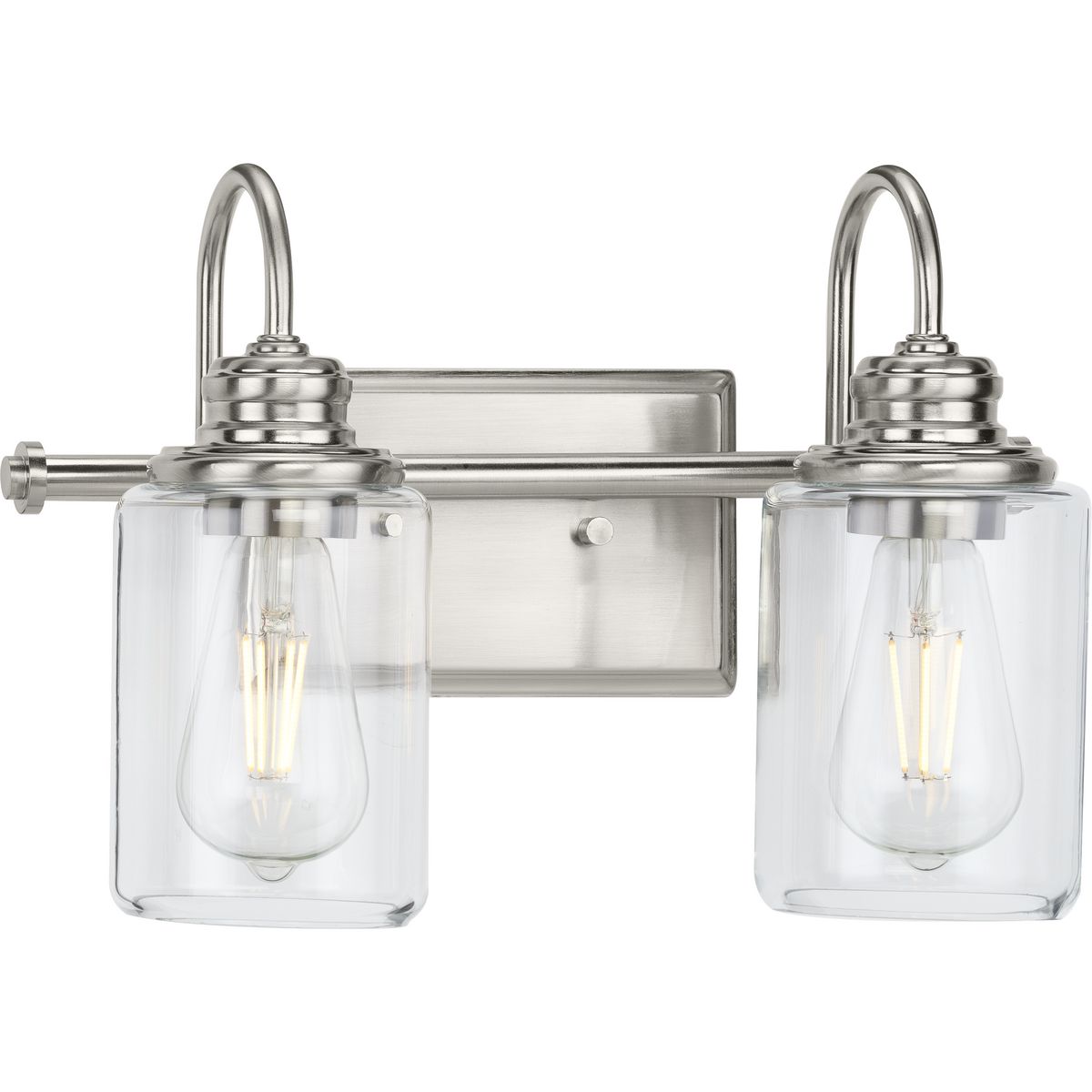 Progress Lighting Aiken 2 light brushed nickel bath vanity wall light