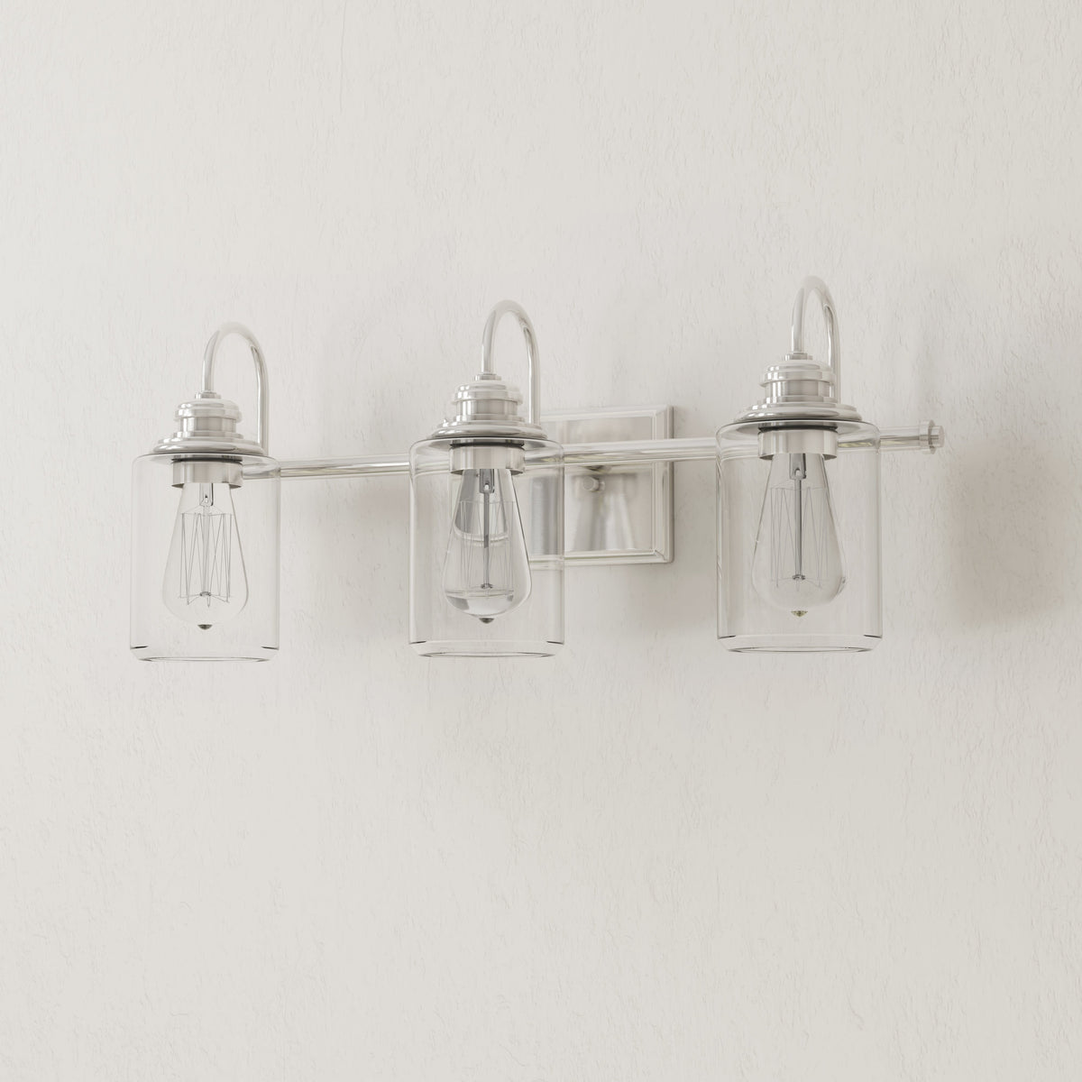 Progress Lighting P300322-009 Aiken 3 light brushed nickel bath vanity wall light, off