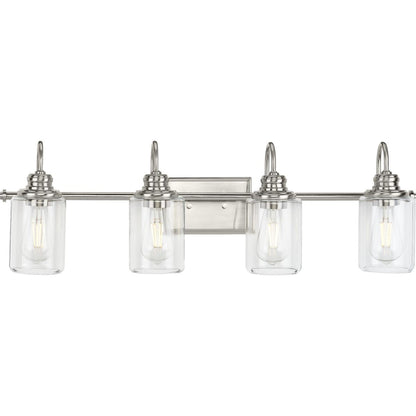 Progress Lighting Aiken 4 light brushed nickel bath vanity wall light