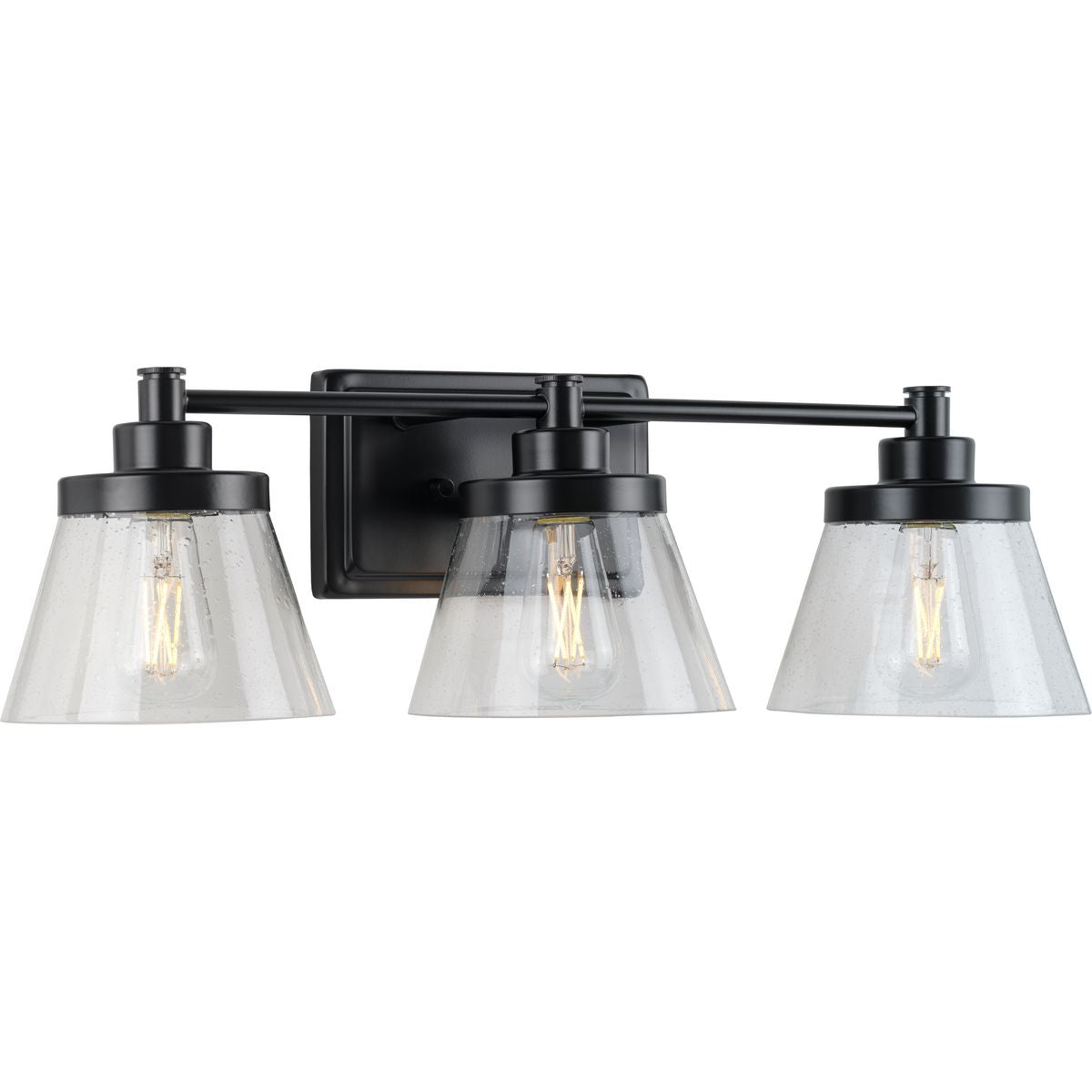 Progress Lighting Hinton 3 light matte black bath vanity wall light product image