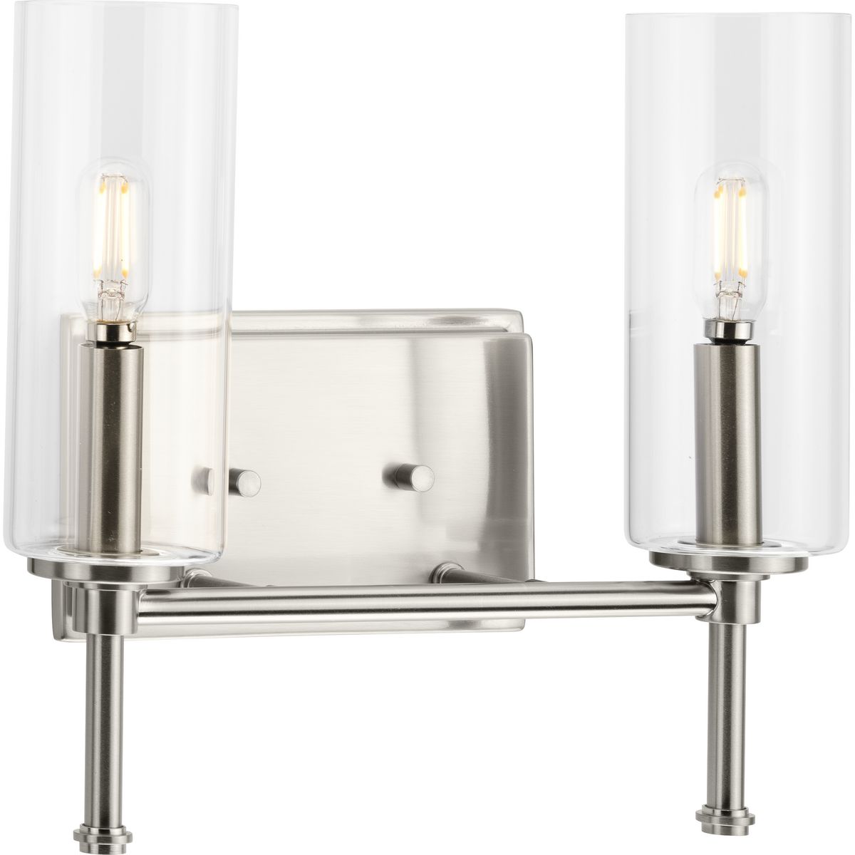 Progress Lighting Elara 2 light brushed nickel bath vanity wall light