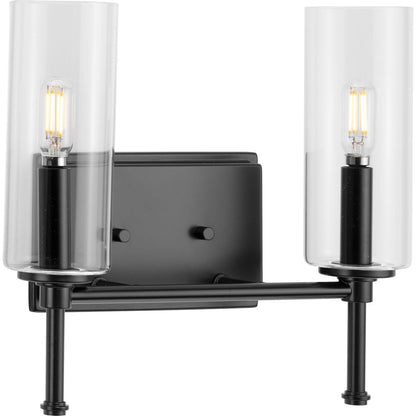 Progress Lighting Elara 2 Light Matte Black Bath Vanity Wall Light