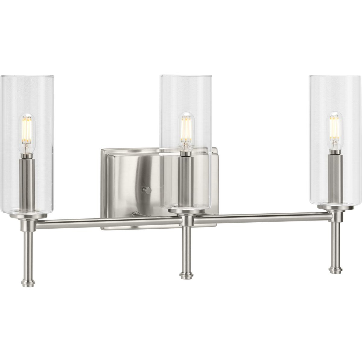 Progress Lighting P300358-009 Elara 3-Light Brushed Nickel Bath Vanity Wall Light