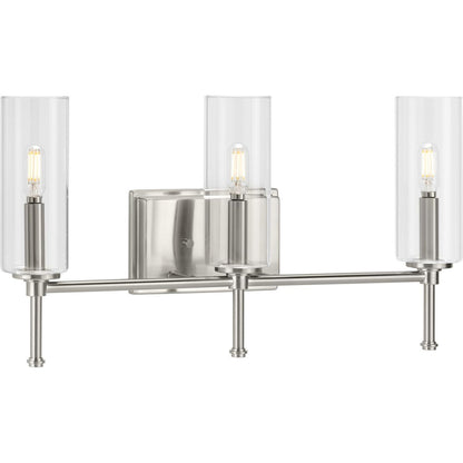 Progress Lighting P300358-009 Elara 3-Light Brushed Nickel Bath Vanity Wall Light
