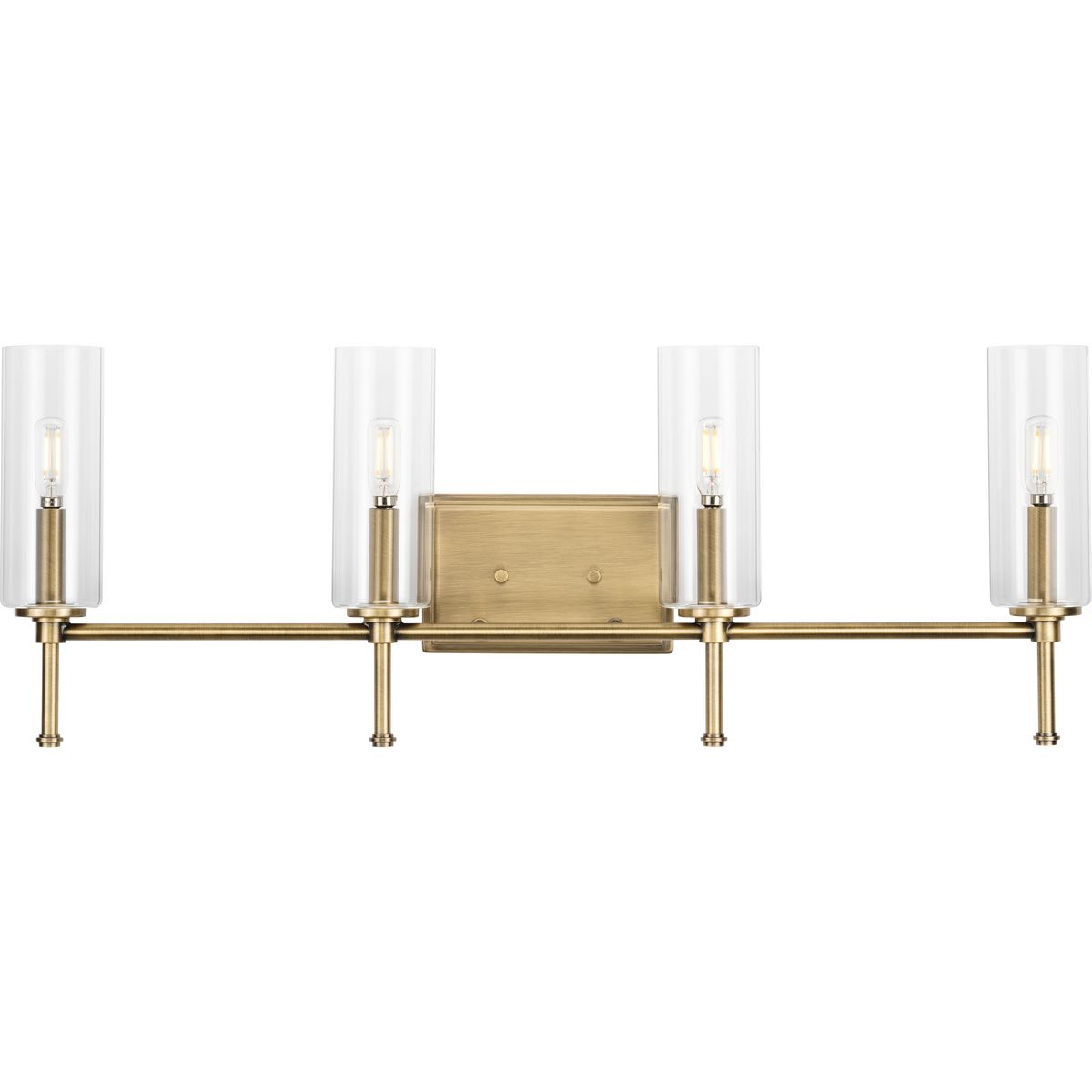 Progress Lighting Elara 4 light vintage brass bath vanity wall light