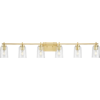 Progress Lighting P300372-012 Adley 6 Light Satin Brass Bath Vanity Wall Light - Product View