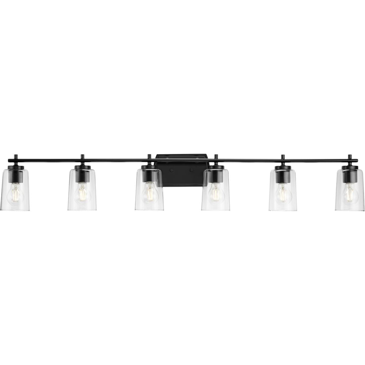 Progress Lighting P300372-031 Adley 6 Light Matte Black Bath Vanity Wall Light