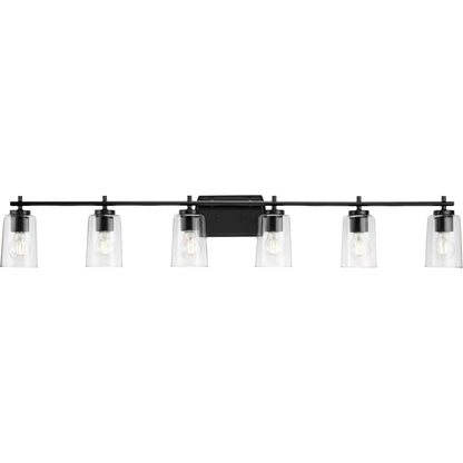 Progress Lighting P300372-031 Adley 6 Light Matte Black Bath Vanity Wall Light