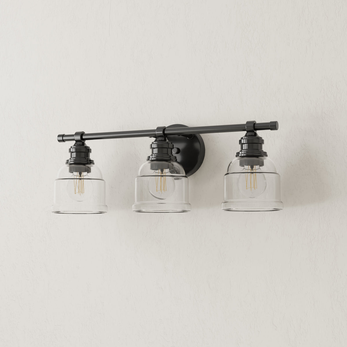 Progress Lighting Ambrose 3 light matte black bath vanity wall light