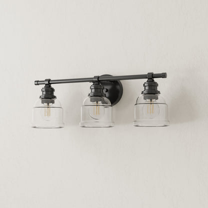 Progress Lighting Ambrose 3 light matte black bath vanity wall light