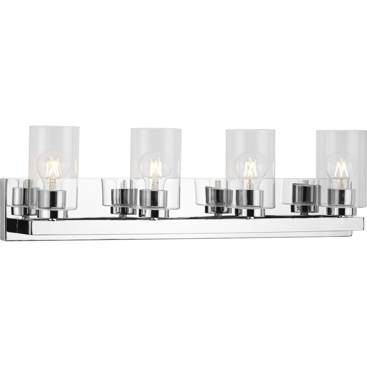 Progress Lighting Goodwin 4 light polished chrome bath vanity wall light with clear glass