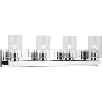 Progress Lighting Goodwin 4 light polished chrome bath vanity wall light with clear glass