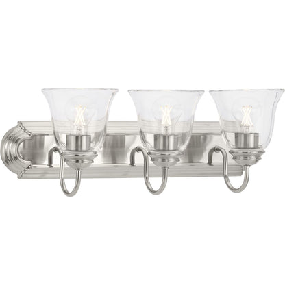Progress Lighting P300391-009 three light brushed nickel bath vanity wall light