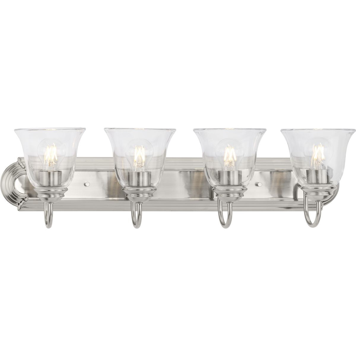 Progress Lighting P300392-009 4 light brushed nickel bath vanity wall light with clear glass