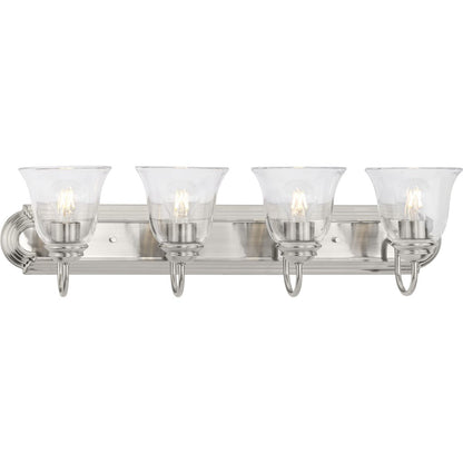 Progress Lighting P300392-009 4 light brushed nickel bath vanity wall light with clear glass