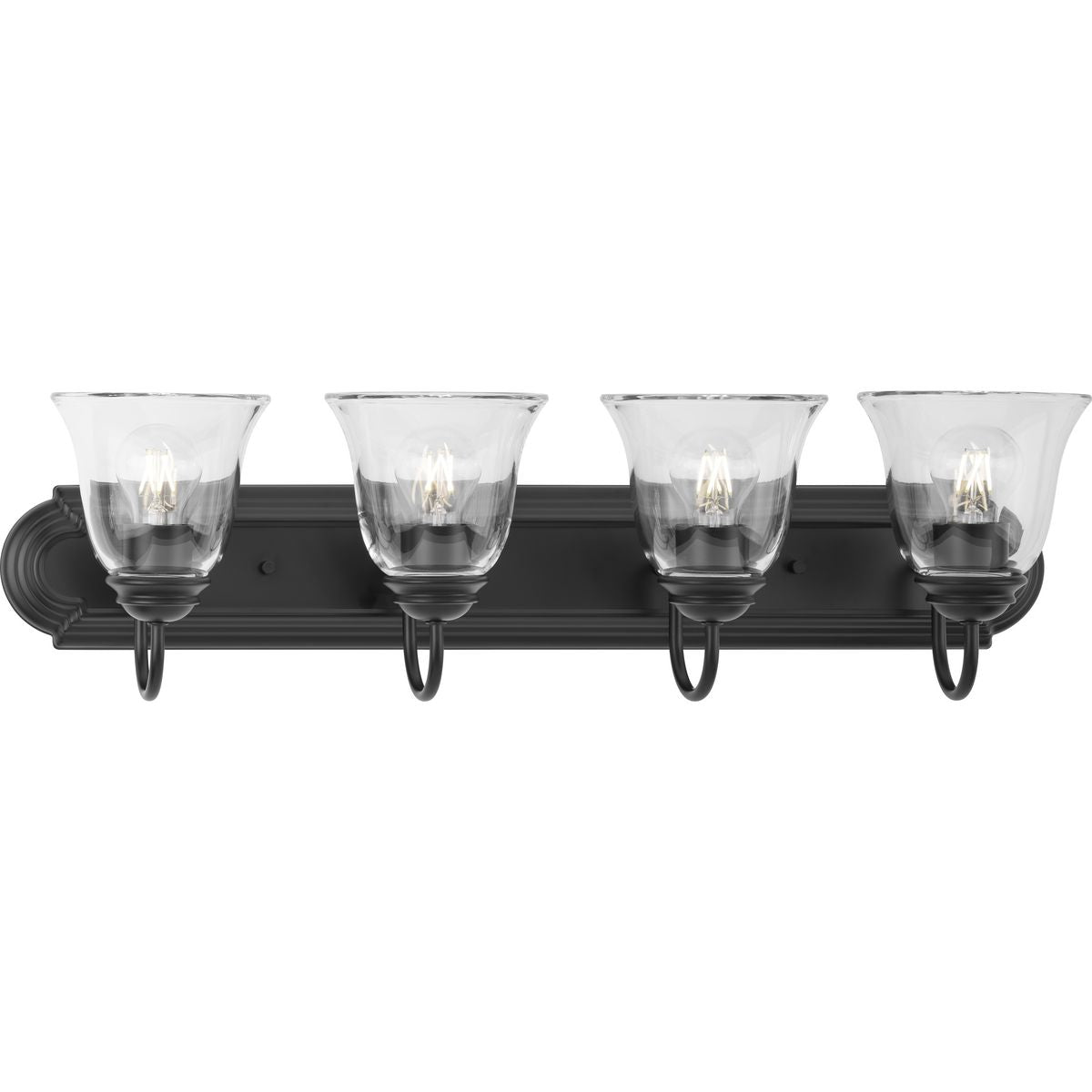 Progress Lighting P300392-31M Clear Glass 4 light matte black bath vanity wall light