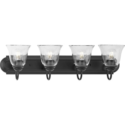 Progress Lighting P300392-31M Clear Glass 4 light matte black bath vanity wall light