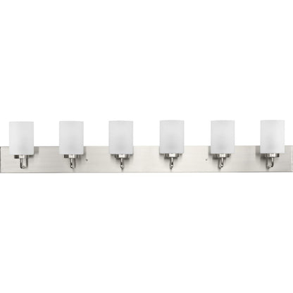 Progress Lighting Merry 6 light brushed nickel bath vanity wall light