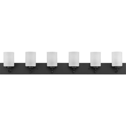 Progress Lighting P300421-031 Merry 6 Light Matte Black Bath Vanity Wall Light