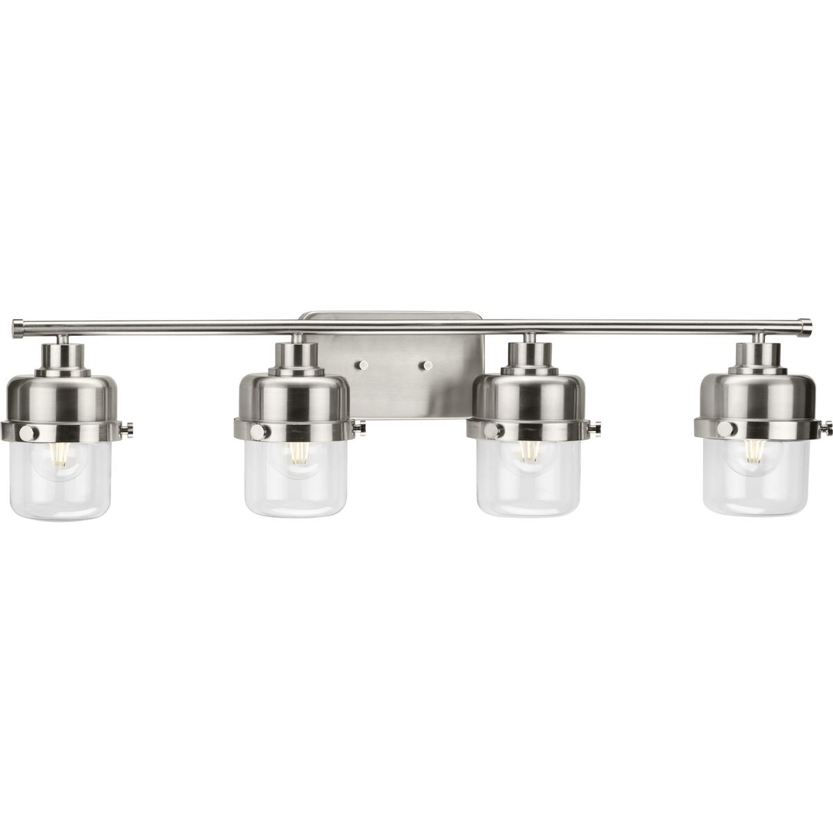 Progress Lighting P300425-009 Beckner 4 Light Brushed Nickel Bath Vanity Wall Light with Clear Glass Shades - Product View
