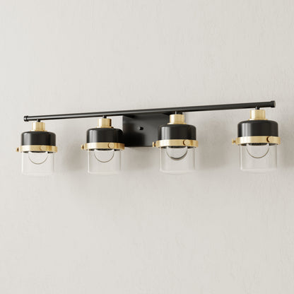 Progress Lighting Beckner 4 light matte black bath vanity wall light